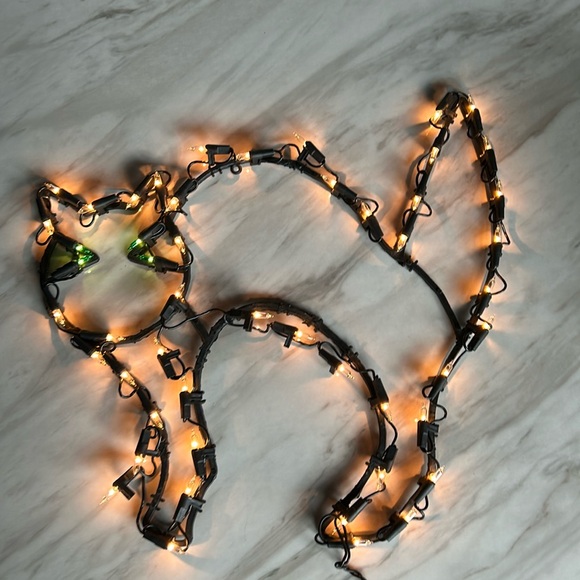 Vtg Halloween Decor Cat w/Green Eyes works Window spooky - Picture 1 of 6